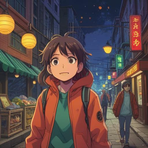 A joyful scene depicting a person being approached by a friendly stranger, bright smiles, vibrant colors, spontaneous interaction, positive vibes, warm sunlight illuminating the moment, lively urban background, expressions of surprise and happiness, chance encounter, 4k