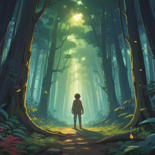 A serene illustration depicting the spiritual essence of choosing solitude, a person standing quietly in nature, surrounded by trees and soft sunlight filtering through leaves, a sense of inner peace and reflection, cosmic elements subtly integrated, deep connection to self, tranquil atmosphere, 4k