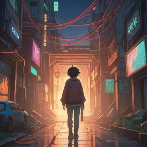 A serene and introspective scene depicting a person standing at a crossroads, soft ethereal light surrounding them, symbolic elements representing change and transition, a path leading to a bright horizon, gentle breeze causing leaves to swirl, a sense of freedom and release, spiritual awakening, 4k