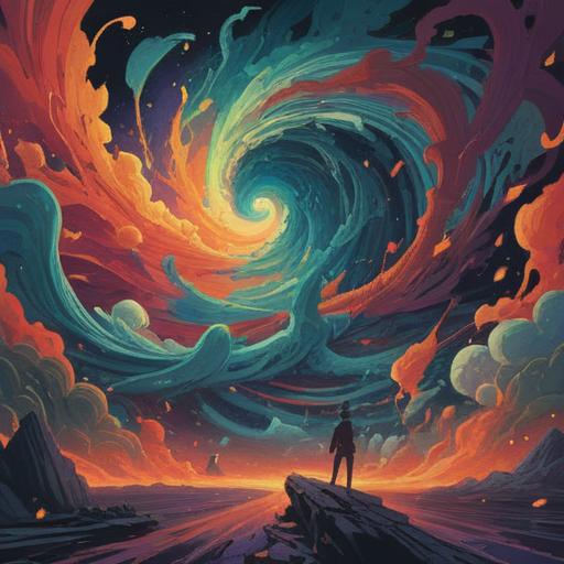 A spiritual interpretation of the feeling of aversion, abstract visualization, swirling energy patterns, contrasting colors, representation of emotional turmoil, a figure surrounded by shadowy forms, ethereal lights illuminating the scene, introspective atmosphere, dreamlike quality, 4k