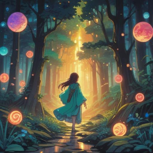 A serene and mystical scene, a figure surrounded by shimmering light orbs, ethereal aura, representing spiritual guidance, lush nature background, calming colors, gentle atmosphere, symbolic elements of hope and positivity, introspective expression, 4k