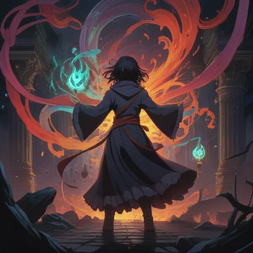 A dark and mystical scene, a shadowy figure surrounded by swirling shadows, ominous energy emanating from the figure, representing the feelings of resentment, spiritual symbols in the background, a gloomy atmosphere, deep contrast between light and dark, haunting yet captivating visual elements, 4k