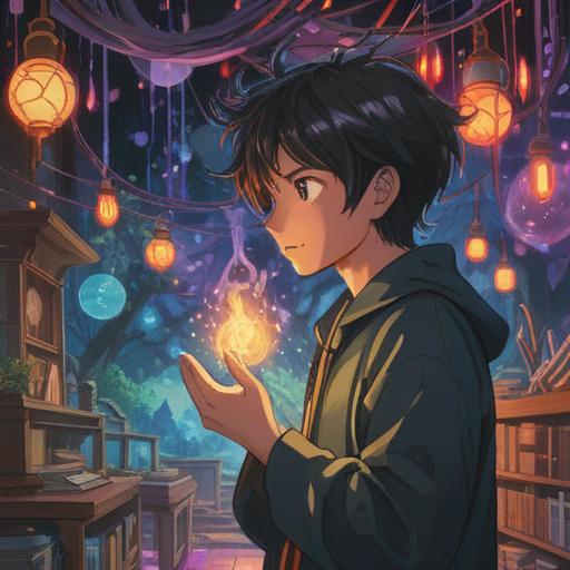 A serene and contemplative scene, a person surrounded by swirling lights and vibrant energy, symbolizing spiritual growth and guidance, gentle waves of color reflecting inner peace, a soft glow illuminating the face, nature in the background representing harmony, uplifting atmosphere, ethereal elements enhancing the spiritual theme, 4k