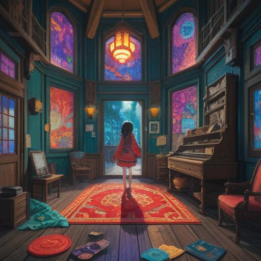 A spiritual lucky charm representing perseverance during difficult times, vibrant colors, intricate patterns, surrounded by symbols of hope and positivity, gentle light illuminating the charm, serene background, calming atmosphere, encouraging message, 4k