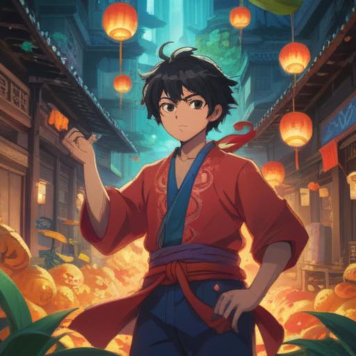 A vibrant scene depicting a person performing a lucky action on the right side, bright colors, uplifting atmosphere, symbols of good fortune like four-leaf clovers and shooting stars, dynamic poses and expressions, sunlight breaking through clouds, sense of movement and positivity, detailed background with encouraging elements, 4k