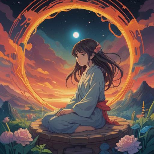 A serene illustration depicting subtle spiritual signs during physical discomfort, ethereal light surrounding a meditative figure, symbols of healing energy in the air, nature elements representing balance and harmony, tranquil color palette, sense of introspection, calming atmosphere, 4k