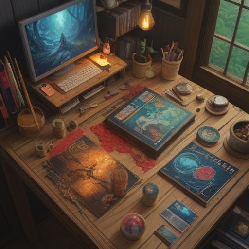 A visually organized collection of various items, neatly arranged on a wooden table, showcasing diversity, clarity, and cohesion, highlighting the concept of summarization, vibrant colors, harmonious composition, well-defined boundaries, inviting atmosphere, 4k