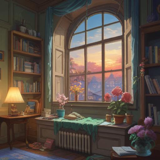 A serene and inviting scene of a cozy room filled with aromatic diffusers, soft natural light streaming through the window, vibrant flowers and herbs on display, a tranquil atmosphere, a person blissfully inhaling the soothing scents, lush greenery in the background, a gentle touch of wellness, peaceful ambiance, vibrant colors, 4k