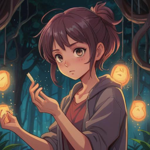 A mysterious and ethereal scene depicting a person examining unexplained bruises on their skin, surrounded by a soft, glowing light, symbols of spiritual significance floating in the air, a serene expression on their face, lush nature background, hints of magical realism, dreamy atmosphere, deep connection with the universe, 4k