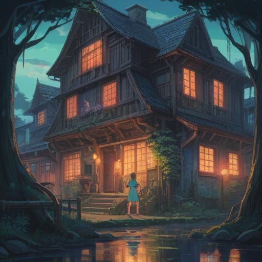 A thought-provoking scene depicting the emotional struggle of choosing to abandon one's parents, ethereal elements representing spiritual warning, shadows symbolizing regret and loss, a serene yet somber atmosphere, contrasting light to highlight the decision-making process, a figure standing at a crossroads, surrounded by ghostly silhouettes of loved ones, introspective expression, vibrant yet muted colors, evocative and haunting imagery, 4k