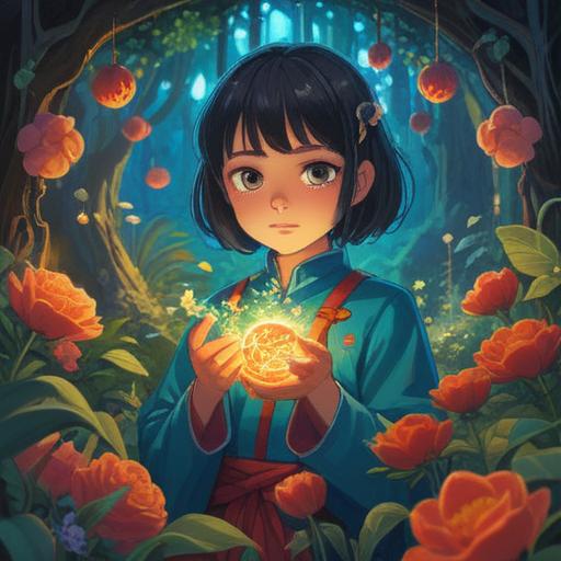 A serene and emotional scene depicting a person holding a symbolic lucky charm, soft light illuminating their face, surrounded by nature, vibrant flowers representing hope and love, gentle breeze lifting leaves, peaceful expression, warm colors, capturing the essence of comfort and connection, 4k