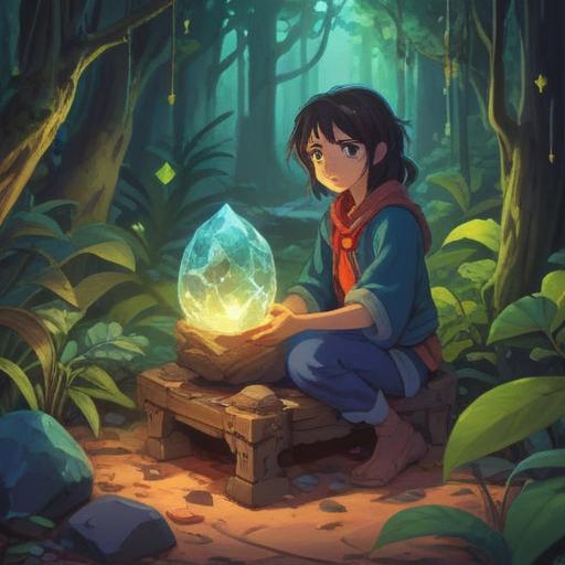 A vibrant illustration of a lucky stone glowing with spiritual energy, surrounded by ethereal light, natural elements like plants and crystals, serene ambiance, symbolic representation of positive transformation, subtle aura effects, intricate patterns on the stone, harmonious colors, uplifting atmosphere, 4k