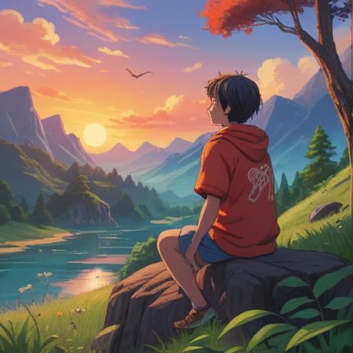 A serene and introspective scene, a young person gazing thoughtfully into the distance, surrounded by gentle nature, subtle spiritual symbols in the air, soft light illuminating a path, representing distance and connection, reflective mood, clear communication, personal growth, 4k