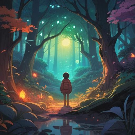 A serene and introspective scene depicting a person contemplating their decision to cut ties with their parents, ethereal light filtering through trees, symbols of spiritual guidance such as butterflies and shimmering orbs, a sense of clarity and peace, gentle expression on the person's face, soft color palette, nature symbolizing growth and freedom, 4k