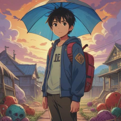 A symbolic portrayal of breaking ties with parents, featuring a young adult standing confidently under a clear sky, surrounded by meaningful lucky items like a four-leaf clover, an old key, and a wishbone, evoking a sense of freedom and new beginnings, vibrant colors, hopeful atmosphere, detailed surroundings, 4k