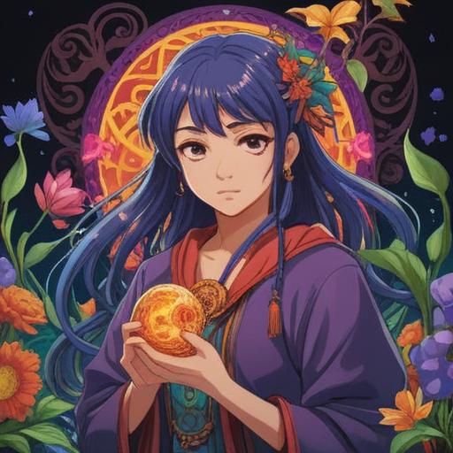 A vibrant illustration of a lucky charm symbolizing a new beginning in life, featuring a beautifully designed talisman surrounded by blooming flowers and sunlight, a serene landscape in the background, uplifting colors, hopeful atmosphere, intricate patterns on the charm, inspiring message, 4k