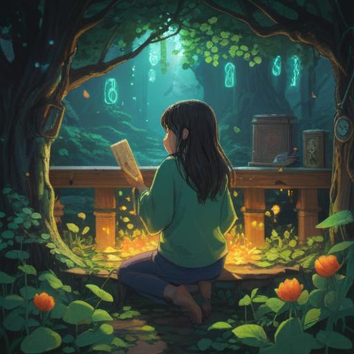A serene scene of a person surrounded by an aura of divine protection, various lucky items like four-leaf clovers and lucky charms scattered around, a soft glow emanating from the person, intricate details of the items, tranquil nature backdrop, sense of peacefulness and safety, 4k
