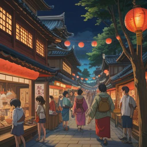 A vibrant scene depicting a traditional Japanese festival, a beautifully decorated omikoshi (portable shrine) being carried by enthusiastic participants, colorful banners fluttering in the wind, the atmosphere filled with excitement and spirituality, onlookers observing with reverence, subtle spiritual symbols subtly integrated in the background, a sense of connection to ancient traditions, 4k