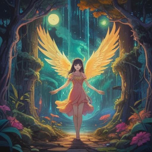 A spiritual representation of a nervous personality displaying positive signs, ethereal aura, gentle light, intertwining emotions, calming nature scene, symbols of peace and growth, harmonious balance, vivid colors, serene atmosphere, intricate details, 4k