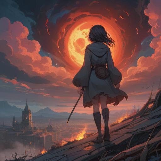 A spiritual warning from a nervous entity, eerie atmosphere, dark ominous clouds, a figure with an anxious expression, symbols of caution surrounding, dimly lit environment, misty background, intricate details, unsettling vibes, ominous energy, 4k