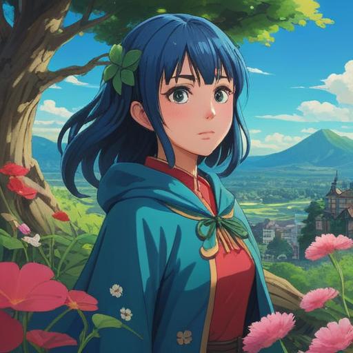 A scenic illustration of Kamoi Cape, bright blue skies, lush greenery, symbolic lucky items like a four-leaf clover and a horseshoe, vibrant coastal view, people enjoying the atmosphere, serene ocean waves, uplifting and optimistic mood, 4k resolution