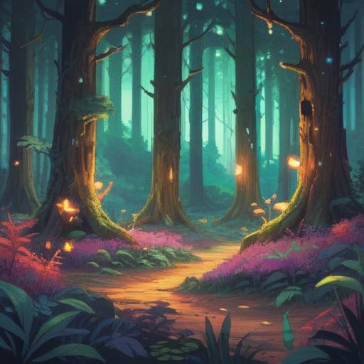 A serene illustration depicting a glowing light in a forest clearing, ethereal beings interacting joyfully, vibrant colors symbolizing positivity and connection, mystical aura surrounding the scene, deep spiritual energy, soft rays of sunlight filtering through the trees, harmonious atmosphere, elements of nature signifying new beginnings, 4k