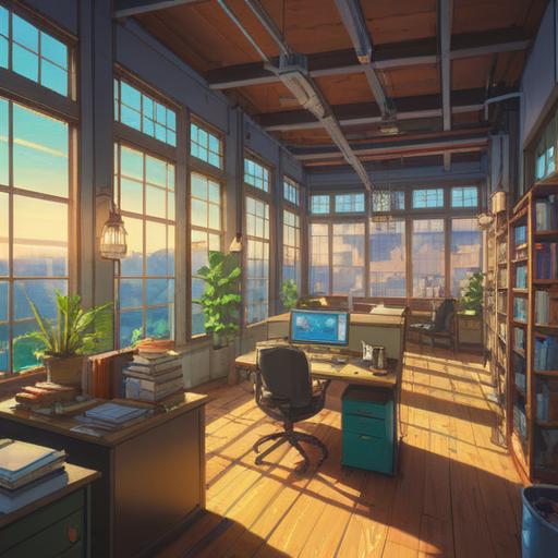 A spiritual journey in a new workplace, serene environment, diverse team collaborating, bright sunlight streaming through large windows, calming colors, inspirational quotes on the walls, harmonious energy, professional attire with a touch of individuality, sense of community, personal growth, 4k