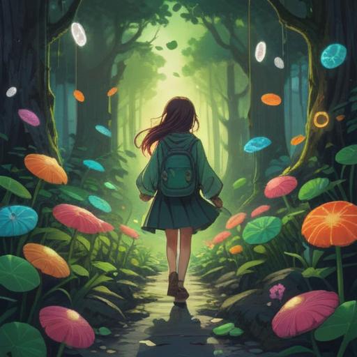 A vibrant illustration of a person embarking on a new journey, surrounded by symbols of luck such as a four-leaf clover, a horseshoe, and a lucky cat, bright and cheerful colors, dynamic pose, an optimistic and hopeful expression, a scenic background representing new beginnings, 4k