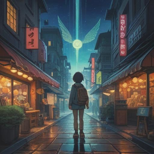 A serene and enlightening scene, a person standing at the crossroads of life, ethereal light illuminating their path, symbols of curiosity and exploration surrounding them, blooming flowers representing new beginnings, gentle breeze enhancing the sense of change, intriguing landscape in the background, spiritual aura emanating from the figure, harmony and peace, a moment of inspiration, 4k