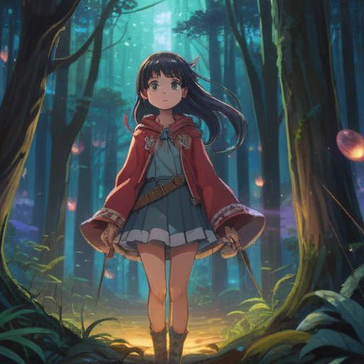 A serene illustration depicting a figure standing at the edge of a forest, surrounded by ethereal lights, clouds swirling above them, their face reflecting a mix of fear and curiosity, soft rays of sunlight breaking through the trees, symbolic representations of new beginnings and the unknown, an aura of spiritual exploration, harmonious colors, 4k