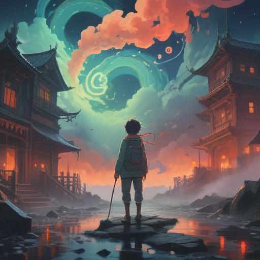 A thoughtful illustration depicting a person standing at a crossroads, surrounded by swirling fog representing uncertainty, subtle spiritual symbols in the background, a glowing light in the distance symbolizing new opportunities, an aura of unease mixed with hope, rich color palette conveying emotion, intricate details highlighting the inner struggle, 4k