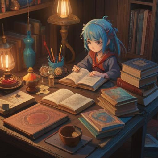 A collection of various items neatly organized on a wooden table, vibrant colors, each item representing different aspects of life such as books, plants, gadgets, and stationery, harmonious arrangement, clear and concise presentation, inviting atmosphere, 4k