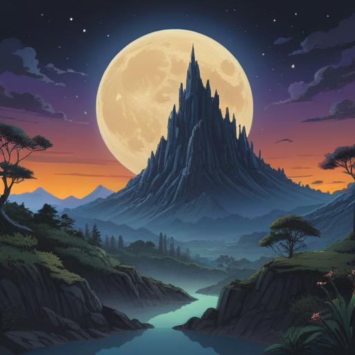 A serene illustration depicting a new moon night, gentle darkness enveloping a tranquil landscape, symbols of healing energy, soft glowing orbs representing spiritual connection, a person meditating, surrounded by nature, subtle hints of emotional release, ethereal atmosphere, calming colors, 4k