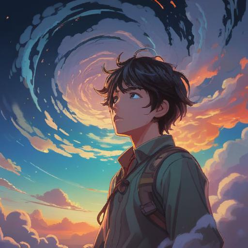 A thoughtful illustration of a person surrounded by swirling clouds of worry, a glowing lucky number hovering above them, contrasting emotions depicted, warm light breaking through the clouds, intricate details in the background representing thoughts and anxieties, a balance between hope and concern, 4k