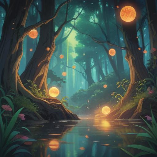 A serene illustration depicting spiritual symbols in a tranquil setting, soft light filtering through trees, subtle glowing orbs representing energy, gentle waves in a calm ocean, a figure meditating, surrounded by nature, signs of peace and reflection, ethereal atmosphere, guiding presence, 4k