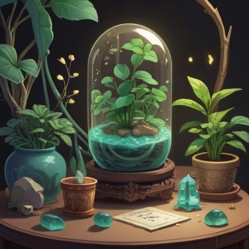 A serene and soothing illustration depicting a collection of lucky items for relieving stress, including a calming jade plant, a sparkling crystal, a soft lavender sachet, and a cheerful little charm, arranged on a wooden table, gentle sunlight streaming in through a window, creating a peaceful and uplifting atmosphere, with soft colors and delicate details, 4k
