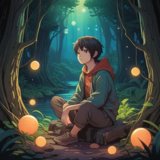 A serene, introspective scene depicting a person sitting cross-legged in a peaceful nature setting, surrounded by soft glowing orbs symbolizing spiritual signs, gentle breeze rustling the leaves, calming colors reflecting tranquility, hints of light breaking through the trees, an aura of connection to the universe, 4k