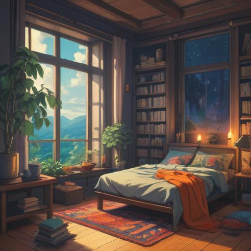 A serene illustration featuring a tranquil meditation space, calming colors, beautiful mindfulness items like cushions and candles, gentle light streaming through a window, plants enhancing the atmosphere, peaceful ambiance, inviting design, relaxation and balance, 4k