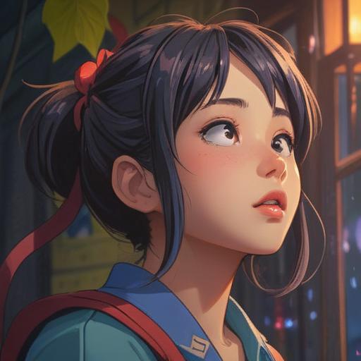 A serene moment of a person gently biting their lips in a thoughtful pose, soft ambient lighting, evoking a sense of luck and positivity, symbolic elements like four-leaf clovers and shooting stars in the background, warm color palette, capturing the essence of a lucky action, 4k