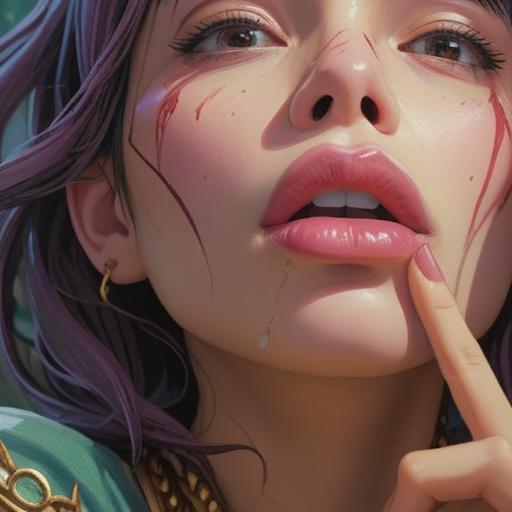 A close-up of a woman's lips adorned with a beauty mark, soft natural lighting highlighting the mark's significance, an intimate and introspective atmosphere, delicate facial features, subtle emotions expressed, the allure of uniqueness, cultural symbolism of beauty, 4k