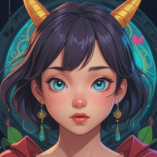 A whimsical illustration of a lucky charm themed around a beauty mark on lips, vibrant colors, sparkling magical elements, a close-up view of luscious lips adorned with a prominent beauty mark, surrounded by various lucky items like four-leaf clovers and lucky coins, dreamy and enchanting atmosphere, playful style, high detail, 4k