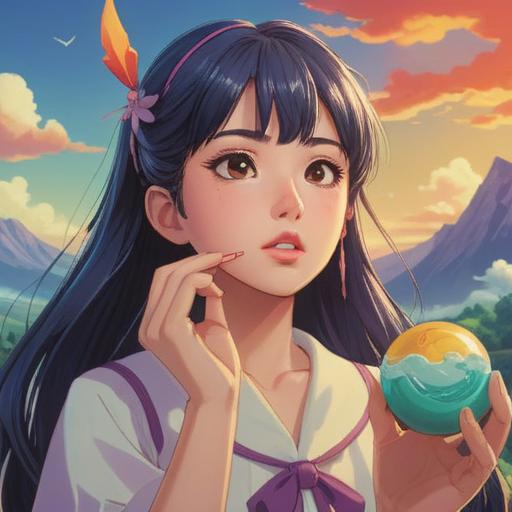 Lip care and enhancing fortune, a serene setting with a person applying lip balm under a bright, sunny sky, symbols of good luck like four-leaf clovers and lucky charms in the background, soft-focus greenery, a sense of tranquility and positivity, emphasizing self-care and well-being, vibrant colors, uplifting atmosphere, nature-inspired elements, 4k