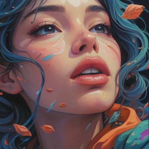 A mysterious and ethereal illustration, depicting a close-up of lips with a subtle blemish, surrounded by swirling energy patterns, vibrant colors symbolizing spiritual awakening, an aura of healing light, mystical symbols in the background, serene expression, soft focus effect, 4k