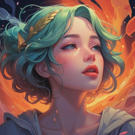 A mystical illustration depicting the spiritual meaning of tingling lips, ethereal glow surrounding the lips, abstract symbols of energy, serene facial expression, soft light illuminating the scene, calming colors, nature elements like flowers and leaves, dreamy ambiance, 4k