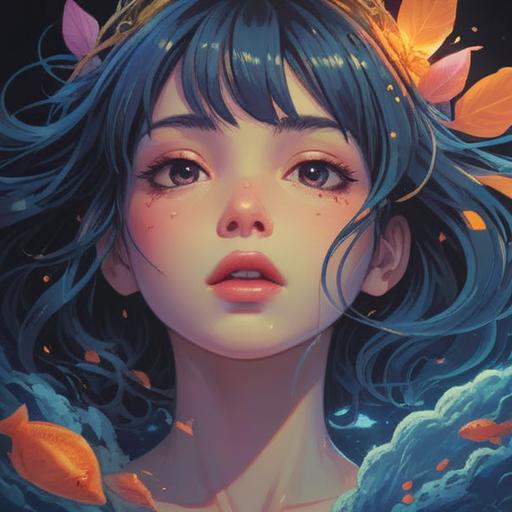 A mystical illustration depicting the sensation of tingling lips, vibrant colors, ethereal aura, spiritual symbols surrounding the lips, soft glowing light, serene facial expression, nature elements like flowers and leaves, harmonious energy flow, enchanting atmosphere, 4k