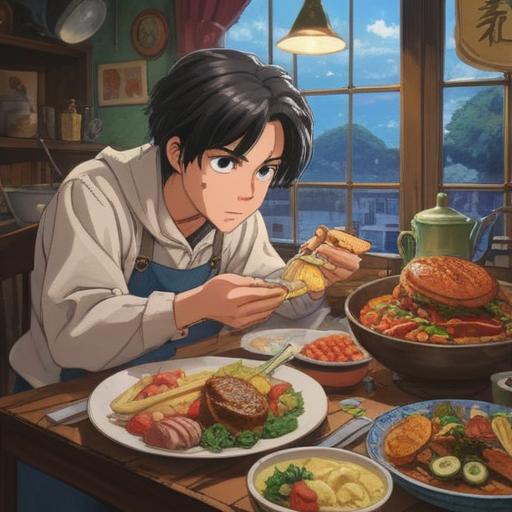 A thoughtful illustration depicting the signs of appetite recognition, a close-up of a person observing their food with curiosity, various delicious dishes in front, vibrant colors, hinting at internal feelings of hunger and satisfaction, warm lighting, inviting atmosphere, emotional expression, 4k