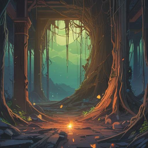 A spiritual illustration representing the concept of things breaking as a sign of transformation, broken objects symbolizing new beginnings, light emerging from cracks, ethereal aura, vibrant colors contrasting with dark shadows, peaceful atmosphere, nature elements intertwined, signs of rebirth, uplifting symbolism, 4k