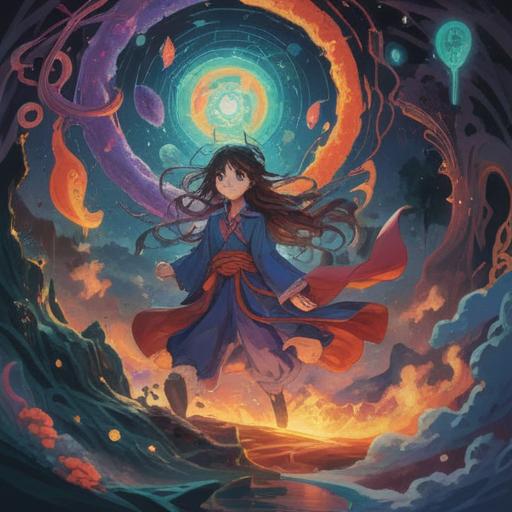 A surreal illustration depicting various events happening simultaneously, interconnected through ethereal energy, vibrant colors representing different emotions, mystic symbols floating in the air, harmonious balance of chaos and tranquility, dreamlike scenery, elements of nature blending seamlessly, a sense of spiritual awakening, 4k resolution