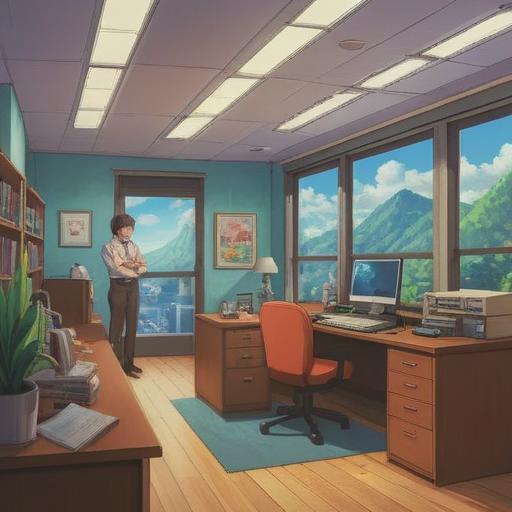 A serene office farewell scene, coworkers sharing warm goodbyes, an aura of positivity and light, symbolic imagery of new beginnings, emotional connections and gratitude, gentle smiles and tears, spiritual energy surrounding the moment, hopeful atmosphere, 4k