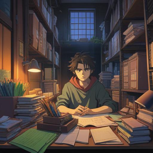 A deeply introspective scene depicting a person sitting alone at a desk in a dimly lit office, surrounded by towering stacks of paperwork, an air of loneliness, ethereal light filtering through a window, symbolic representations of isolation, gentle hues reflecting melancholy, metaphoric elements like shadows and wisps, evoking a sense of spiritual reflection, 4k